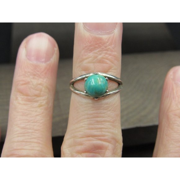 Size 5 Sterling Silver Bell Trading Company Turquoise Stone Band Ring Vintage - Picture 3 of 8